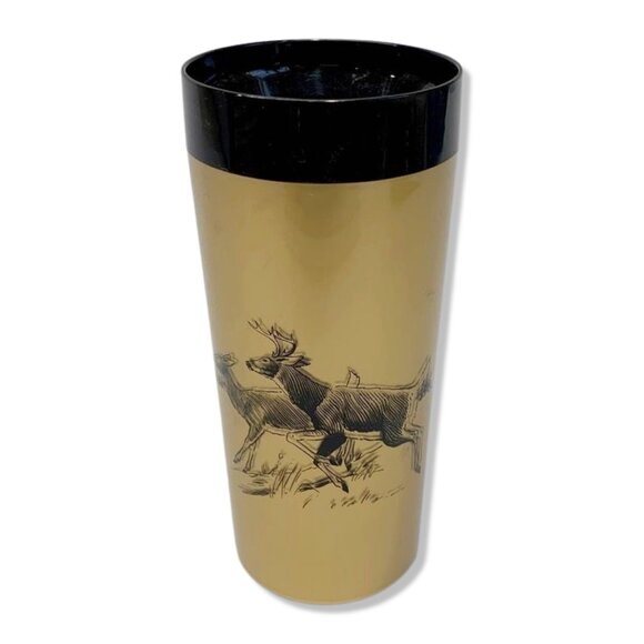 Vintage Gold Deer Thermal Tumbler - Picture 1 of 6